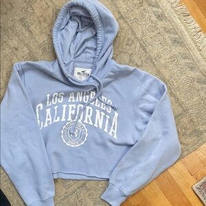 Hollister Light Blue Los Angeles California Cropped Hoodie